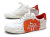 chaussures hermes quicker splash orange blanc cuir