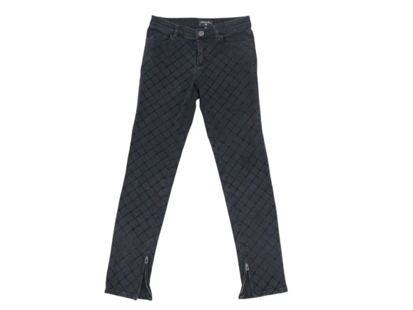 pantalon chanel jean stretch bouton logo cc p58310 s
