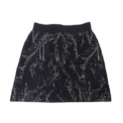 jupe courte chanel p42496k04282 tweed en laine noire s