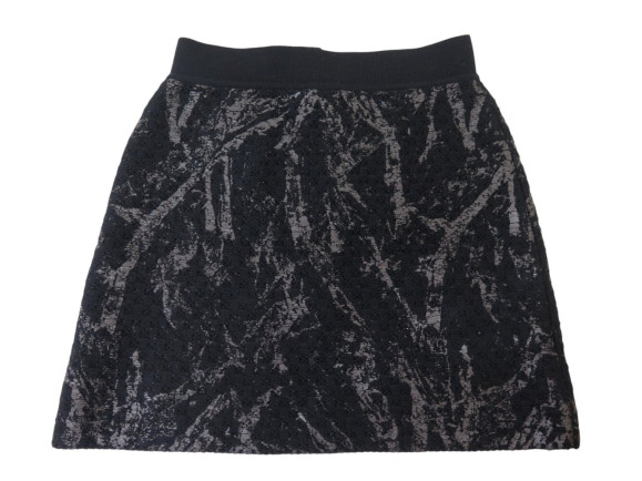 jupe courte chanel p42496k04282 tweed en laine noire s