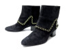 bottines chanel g34929 chaine logo cc 41 daim noir a