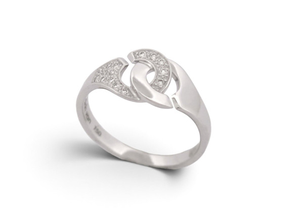 bague dinh van menottes r8 en or blanc 18k 2.9gr