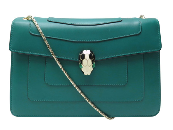 sac a main bulgari serpenti forever mm en cuir vert
