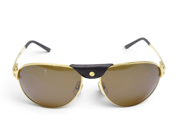 lunettes de soleil cartier santos dumont dore