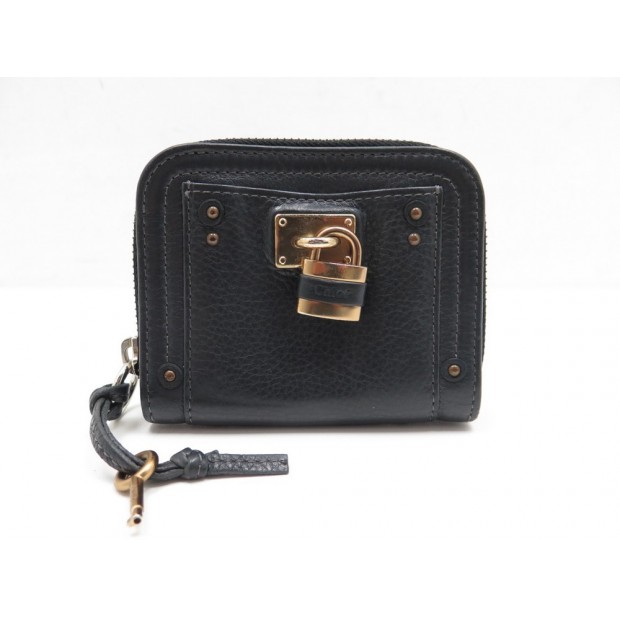 PORTEFEUILLE CHLOE PADDINGTON EN CUIR NOIR CADENAS + SAC WALLET BILLFOLD 350€