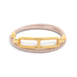bracelet hermes roulis double tour t15 cordon cuir