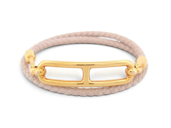 bracelet hermes roulis double tour t15 cordon cuir