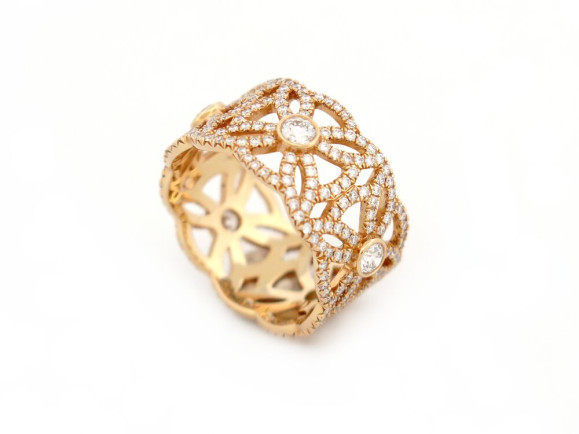 bague piaget extremely dentelle t53 or rose 18k