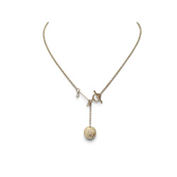 collier hermes pendentif ex libris or rose 18k 10.6gr