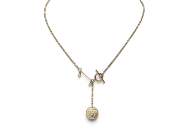 collier hermes pendentif ex libris or rose 18k 10.6gr