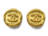  boucles d'oreilles chanel ronde logo cc 1995 a