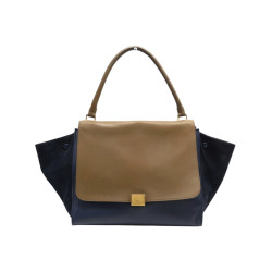 sac a main celine trapeze large cuir et daim bicolore