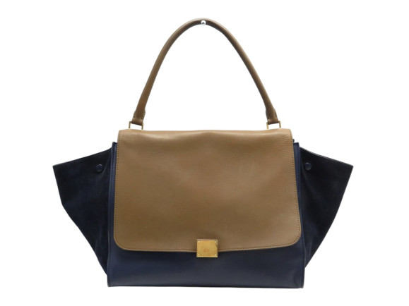 sac a main celine trapeze large cuir et daim bicolore