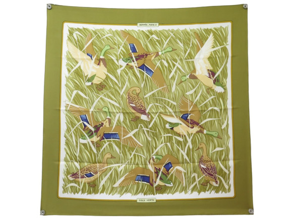 foulard hermes cols verts 1ere edition carre