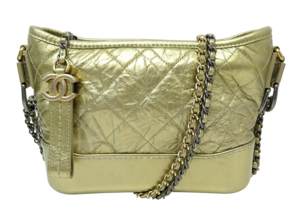 sac a main chanel gabrielle pm en cuir matelasse dore