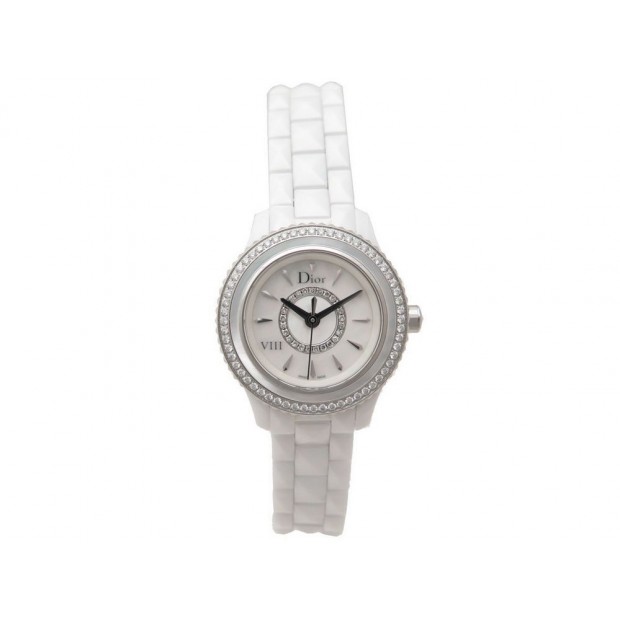 NEUF MONTRE DIOR VIII CD1221E6 28MM QUARTZ CERAMIQUE BLANC & DIAMANT WATCH 8500€