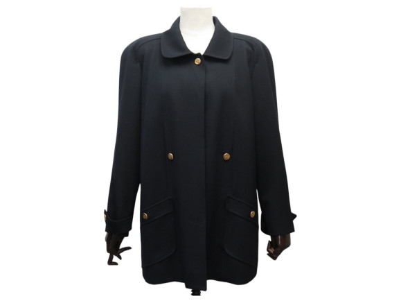  veste chanel avec boutons logo cc en laine
