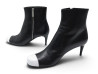 chaussures chanel bottines 39 en cuir bicolore noir