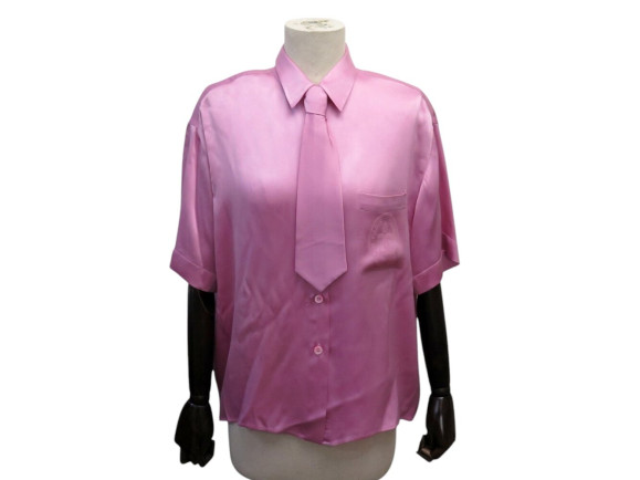 chemise chanel 31 rue cambon blouse 38 m soie rose