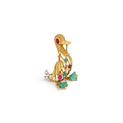  broche canard circa 1960 or jaune 18k 7gr