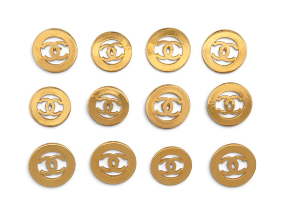 lot de 12 boutons chanel logo cc ajoures