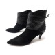 NEUF CHAUSSURES SAINT LAURENT 359006 39 BOTTINES CUIR PYTHON & DAIM NOIR 1295€