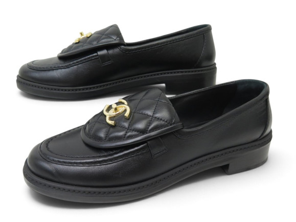 chaussures chanel mocassins g45474 logo cc timeless 39