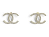  boucles d'oreilles chanel logo cc strass 2020 en
