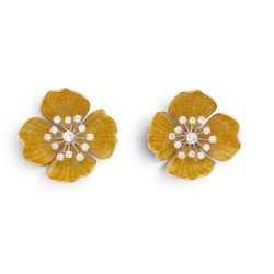  boucles d'oreilles boucheron eglantine or 18k