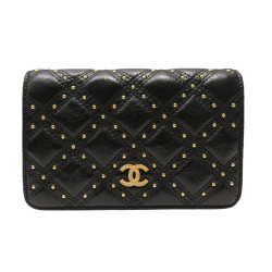  portefeuille chanel a70630 cuir noir matelasse