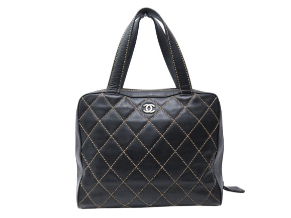 sac a main chanel wild stiching cuir matelasse noir