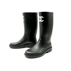  chaussures chanel bottes de pluie logo cc 38