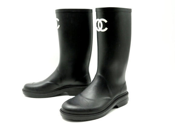  chaussures chanel bottes de pluie logo cc 38