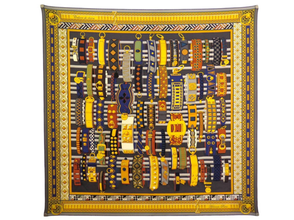 foulard hermes colliers de chiens jamin carre 90 cm