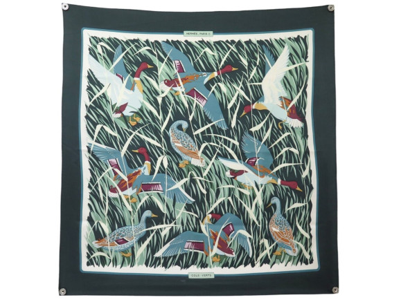 foulard hermes cols verts 1ere edition carre