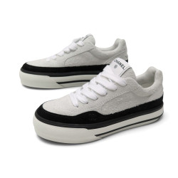  baskets chanel g45208 low top logo cc daim blanc