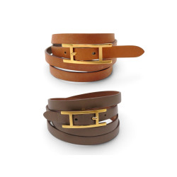 bracelet hermes behapi quadruple tour t16.5 17.5 cuir