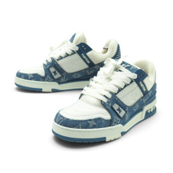 baskets louis vuitton lv trainer denim monogram 1a9jgs