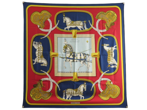 foulard hermes grand apparat j. eudel carre 90 cm en