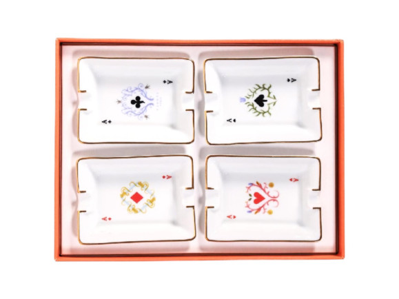  set 4 mini cendriers hermes jeux de cartes
