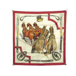  foulard hermes attelage en arbalete carre 90 cm