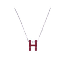  collier pendentif hermes pop h laque rouge