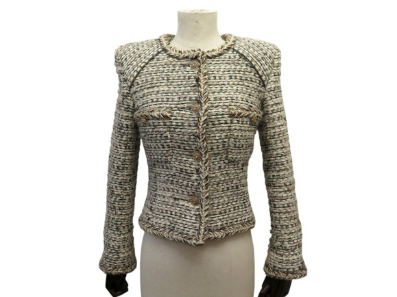 veste chanel p59913v45402 en tweed logo cc 34 xs 36