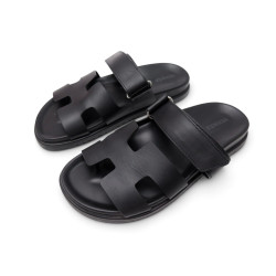 chaussures hermes chypre vv222000zh cuir noir 37