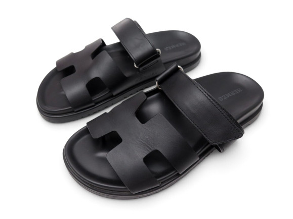 chaussures hermes chypre vv222000zh cuir noir 37
