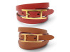 bracelet hermes behapi cuir swift rouge brique gold