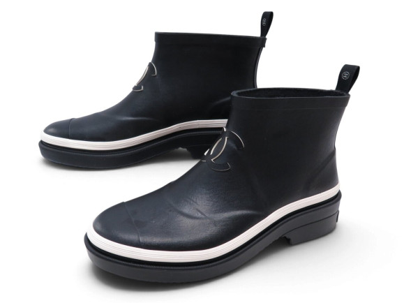 bottes de pluie chanel basses g45076 logo cc 38