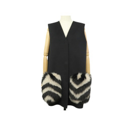  veste fendi gilet sans manche fourrure renard