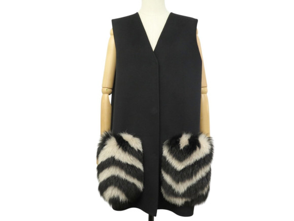  veste fendi gilet sans manche fourrure renard