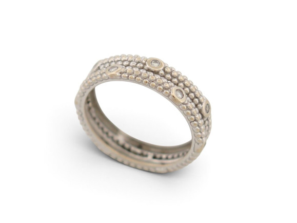 bague mauboussin le premier jour 2 rangs t49 diamant